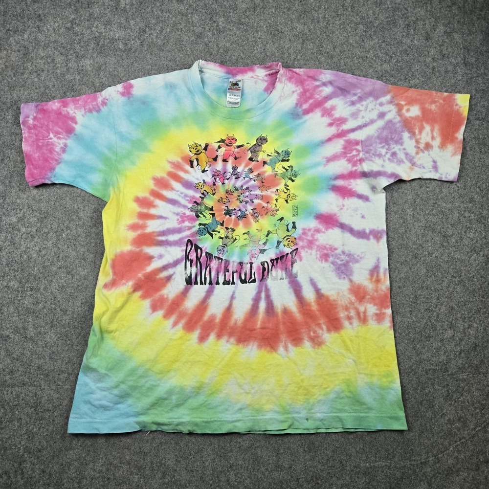 Vintage Grateful Duke Shirt Mens XL Multicolor Tie‎ Dye 90s Single Stitch Faded